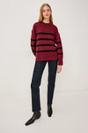 Miranda Sweater ~ Garnet Black Stripe