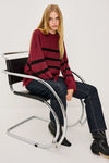 Miranda Sweater ~ Garnet Black Stripe