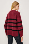 Miranda Sweater ~ Garnet Black Stripe