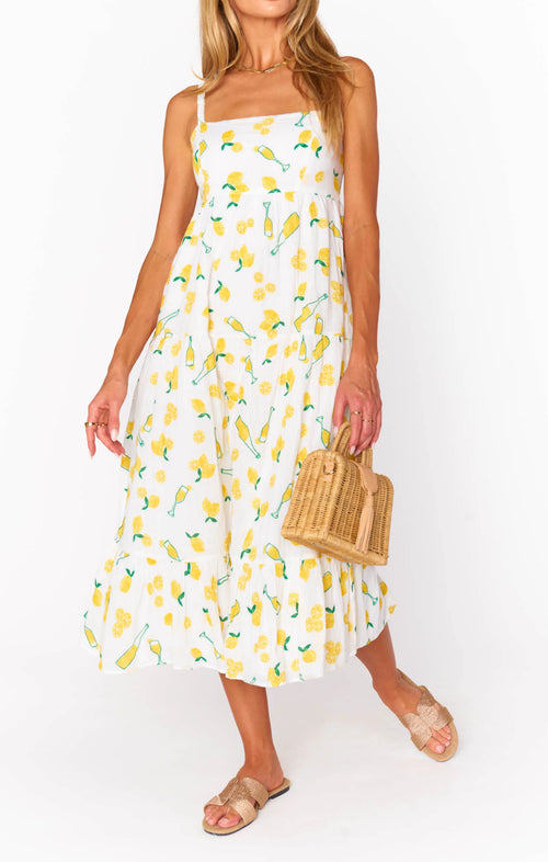 Summer Fling Midi Dress ~ Limencello Embroidery