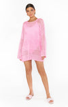 Paula Crochet Pullover ~ Bubblegum Pink