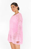 Paula Crochet Pullover ~ Bubblegum Pink