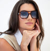 Memphis Havana Sunglasses ~ Blue Gradient