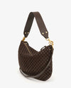 Moyen Messenger ~ Mahogany Nappa & Suede Woven Checker
