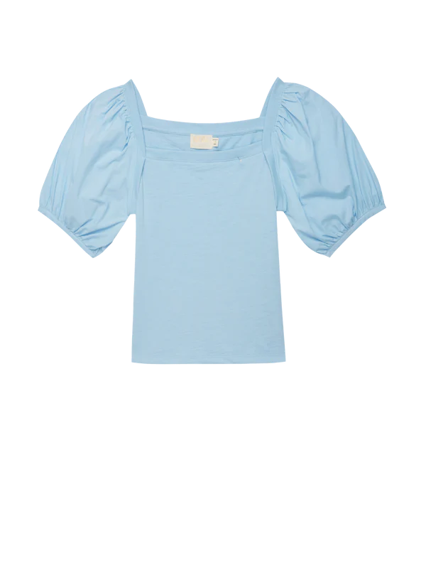 Naya Puff Sleeve Top ~ Powder Blue