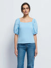 Naya Puff Sleeve Top ~ Powder Blue