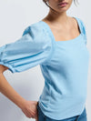 Naya Puff Sleeve Top ~ Powder Blue