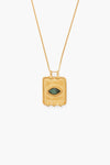 Twist Evil Eye Charm Necklace ~ Emerald