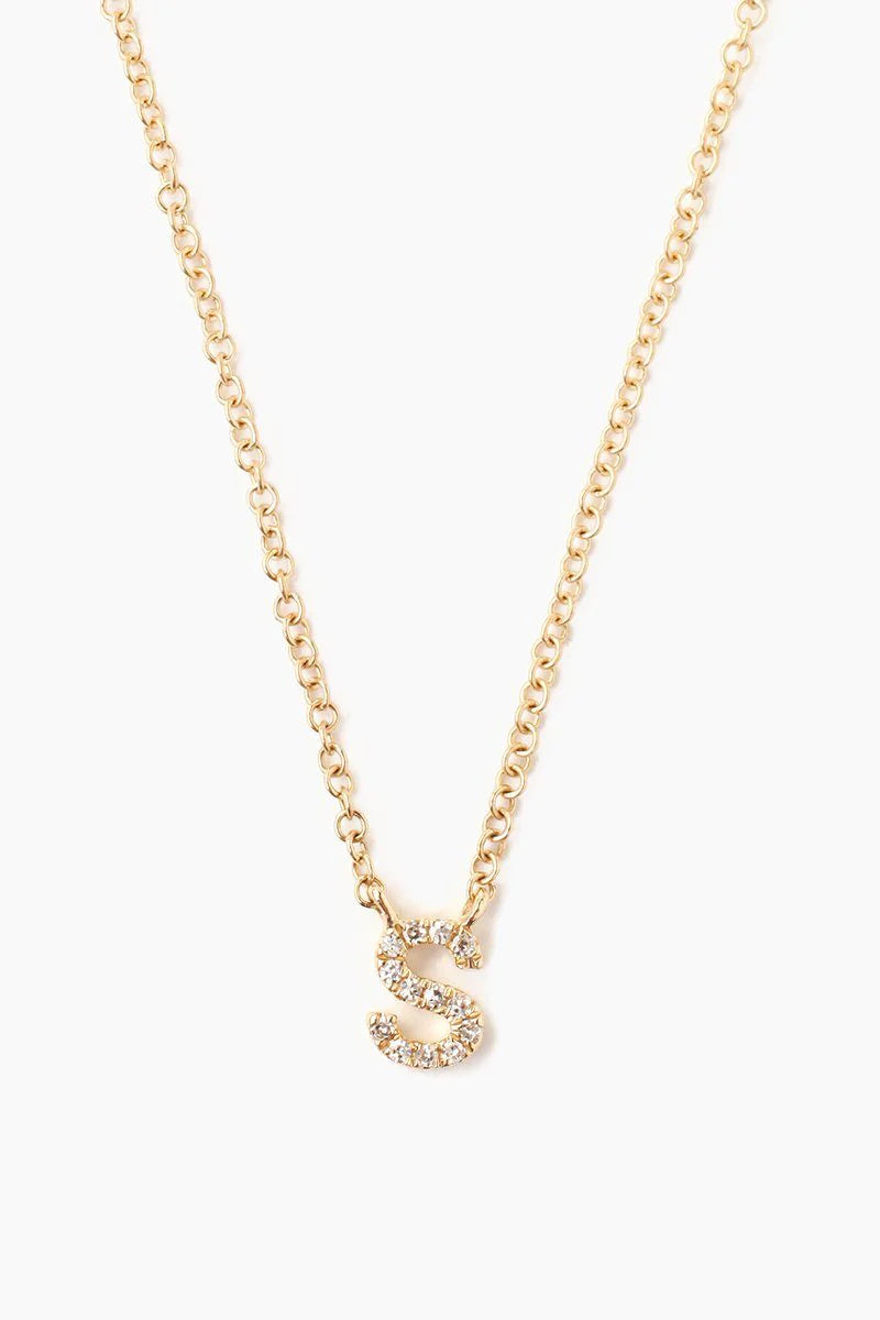 White Dimond Initial Necklace