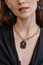 Magnolia Necklace ~ Black Agate