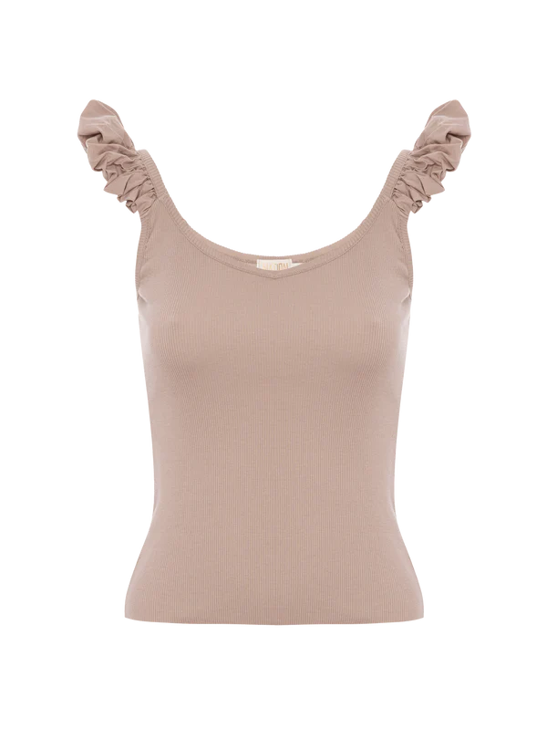 Celeste Tank W/ Bubble Straps ~ Tan