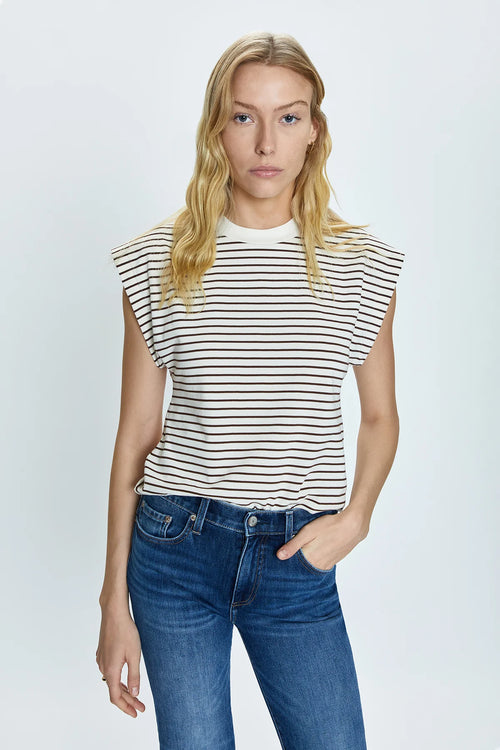 Marina Tee ~ Chestnut Stripe