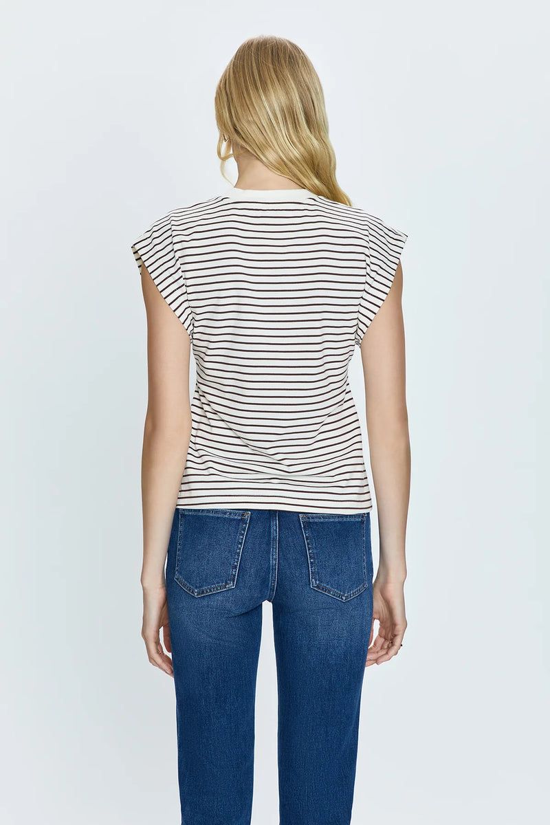 Marina Tee ~ Chestnut Stripe