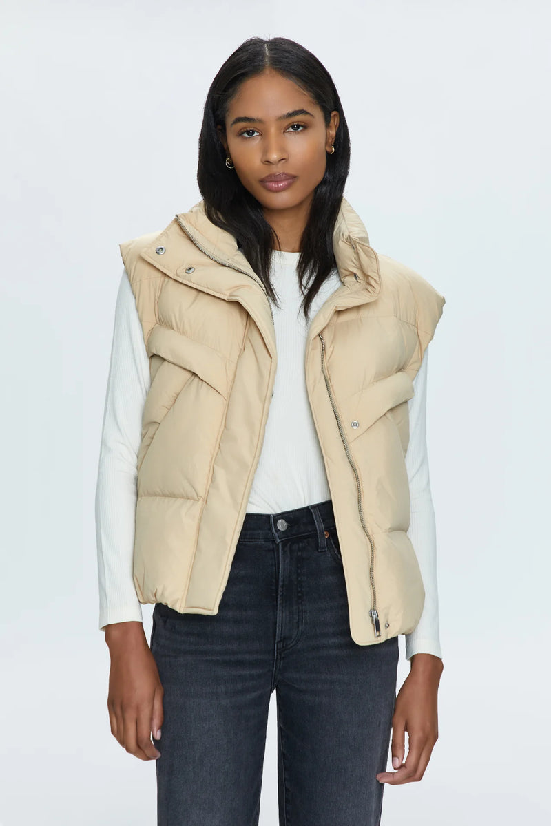 Joss Quilted Puffer Vest ~ Warm Sand