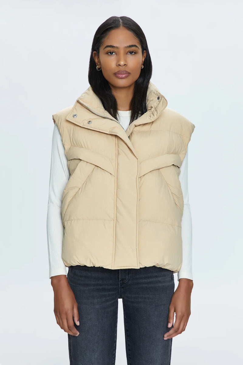 Joss Quilted Puffer Vest ~ Warm Sand