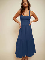 Penelope Cross Back Midi Dress ~ Navy