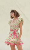 Paola Mini Dress ~ Garden Floral Block Print