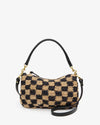 Petit Moyen ~ Black & Natural Checker Raffia