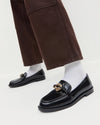 Roma Black Leather Loafer