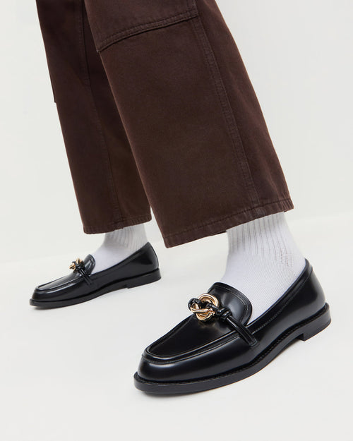 Roma Black Leather Loafer