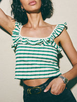 Rosa Tank ~ Verdant Green Stripe