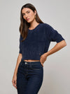 Guinevere SS Crop Crew ~ Midnight