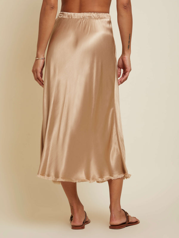 Satin midi 2025 skirt au