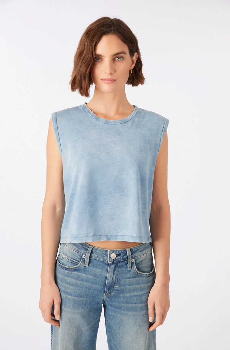 Sleeveless Babe Tee ~ Indigo Stone Wash