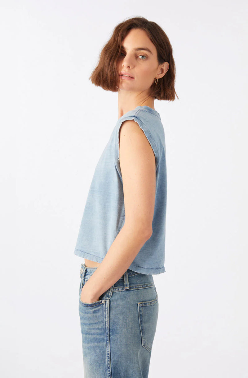 Sleeveless Babe Tee ~ Indigo Stone Wash