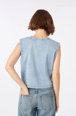 Sleeveless Babe Tee ~ Indigo Stone Wash