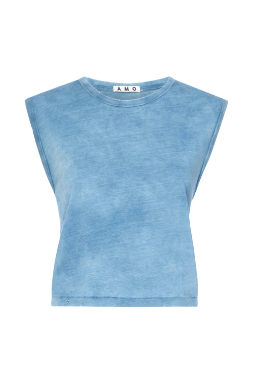 Sleeveless Babe Tee ~ Indigo Stone Wash