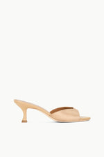 Brigette Mule ~ Camel Satin