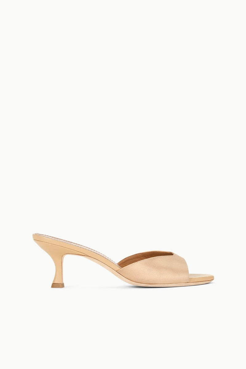 Brigette Mule ~ Camel Satin