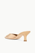 Brigette Mule ~ Camel Satin