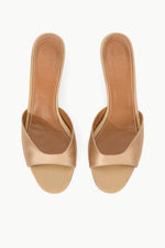 Brigette Mule ~ Camel Satin