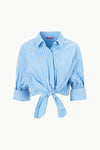 Lisa Top ~ Azure Pinstripe