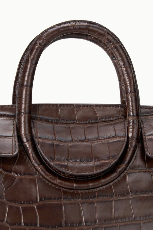 Maude Mini Carryall ~ Espresso Croc