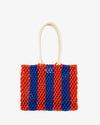 Sandy ~ Cobalt & Bright Poppy Stripe