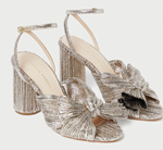 Camellia Champagne Pleated Bow Heel