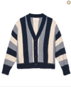 Fluffy Slouch Cardigan ~ Navy Stripe