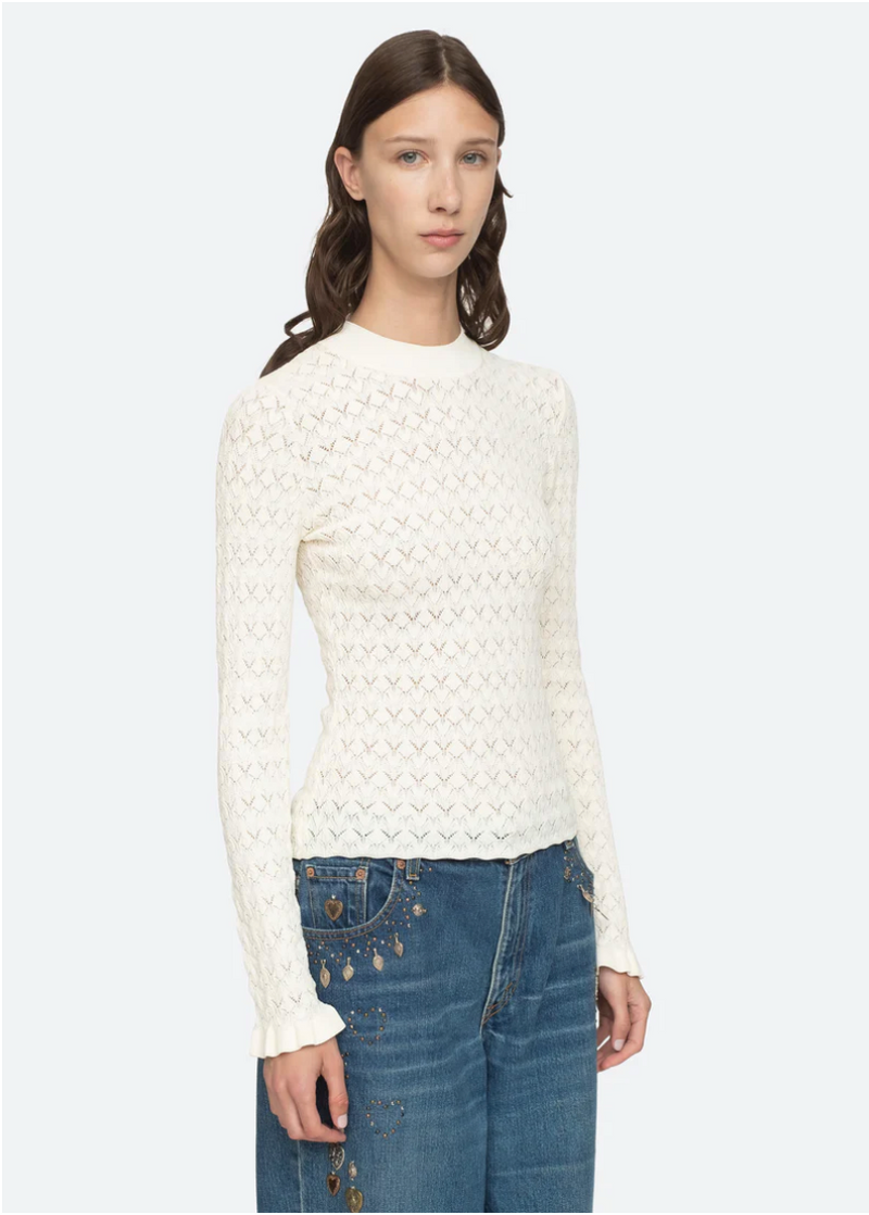 Rue High neck Sweater ~ Cream