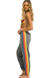 5 Stripe Sweatpants ~ Heather Grey / Neon Rainbow