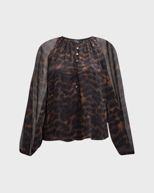 Indi Blouse ~ Umber Leopard