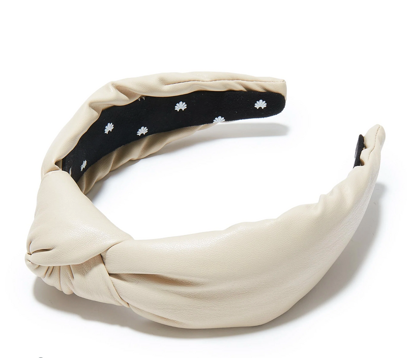 Bisque Faux Leather Knotted Headband