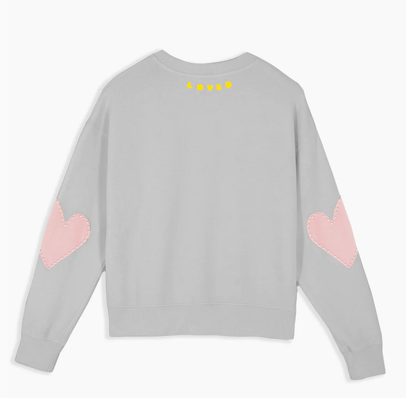 Boyfriend Sweatshirt Heart Patchwork Stardust Chic Streets