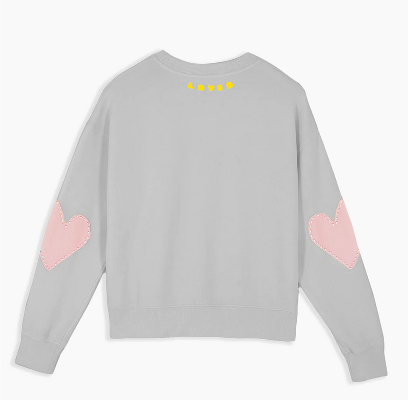 Boyfriend Sweatshirt Heart Patchwork ~ Stardust