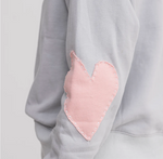 Boyfriend Sweatshirt Heart Patchwork ~ Stardust