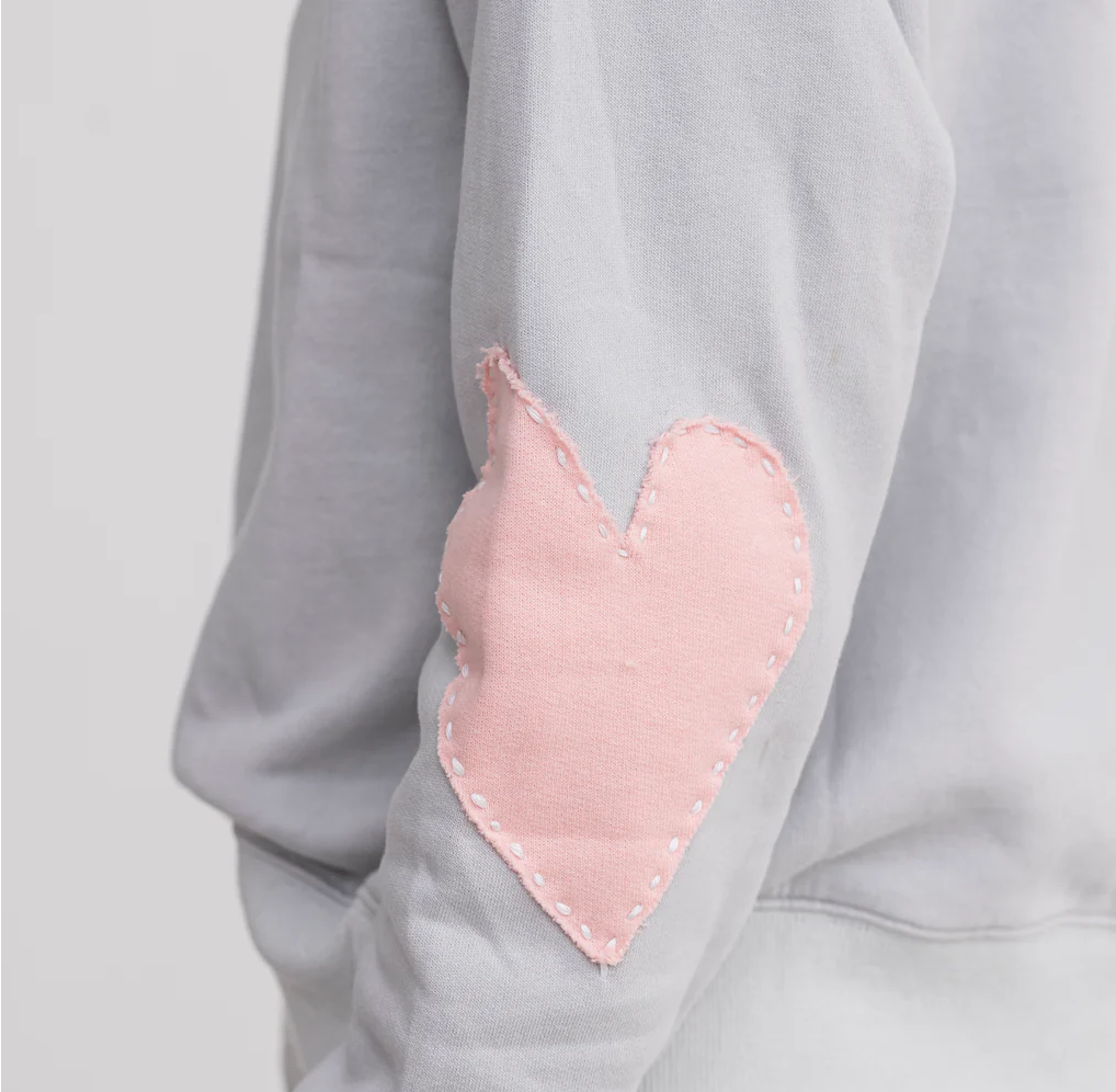 Sweatshirt with online heart elbow patches