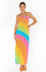 Island Nights Tube Dress ~ Salty Rainbow Stripe Knit