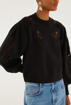 Black Lace Knit Sweater